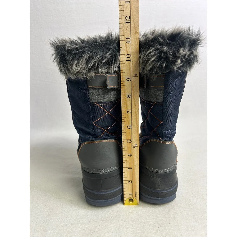 Winter Snow Dream Pairs Womens 4‎ Navy Blue Orange Kriver-1 Faux Fur Duck Boots
